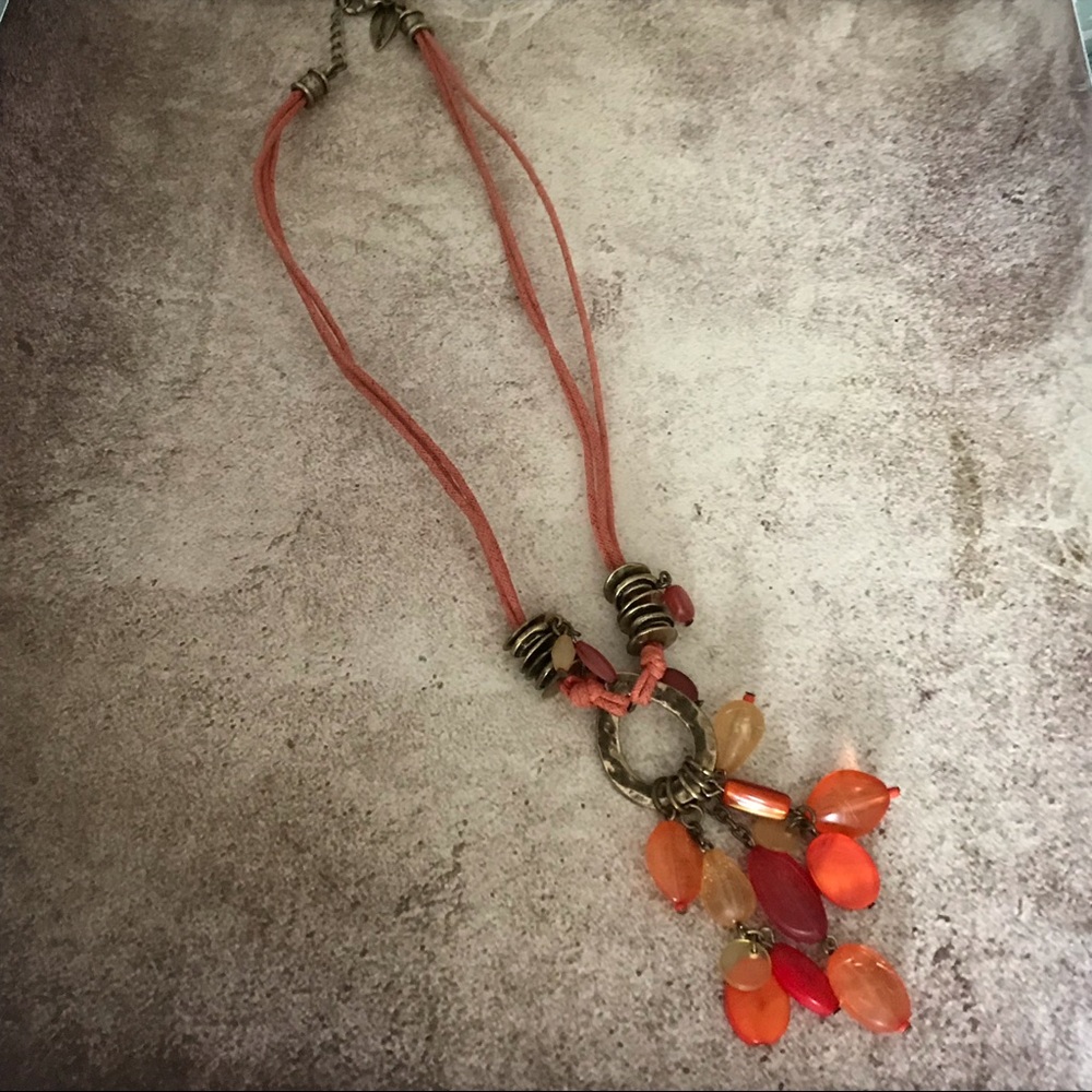 Beautiful fall necklace Shades of Orange